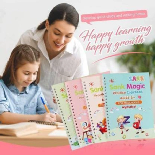 Kids Writing Practice Magic Copybook - 4 Books